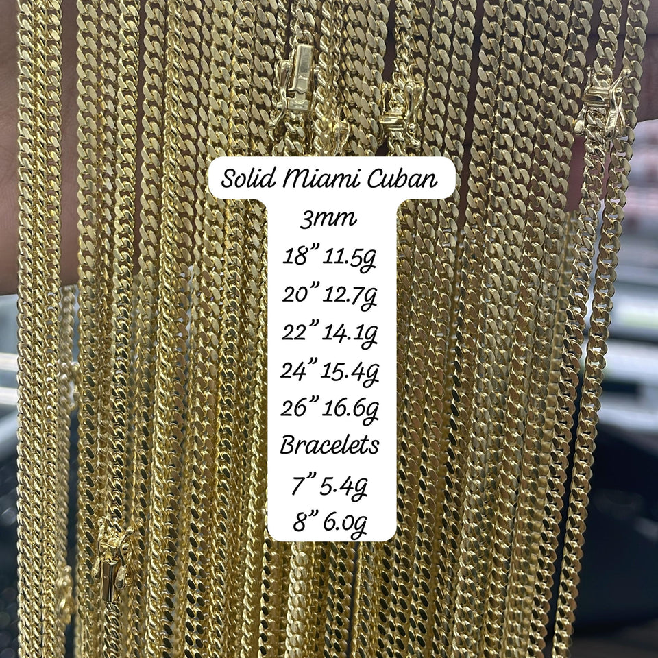 Solid Miami Cuban Chain – 3mm