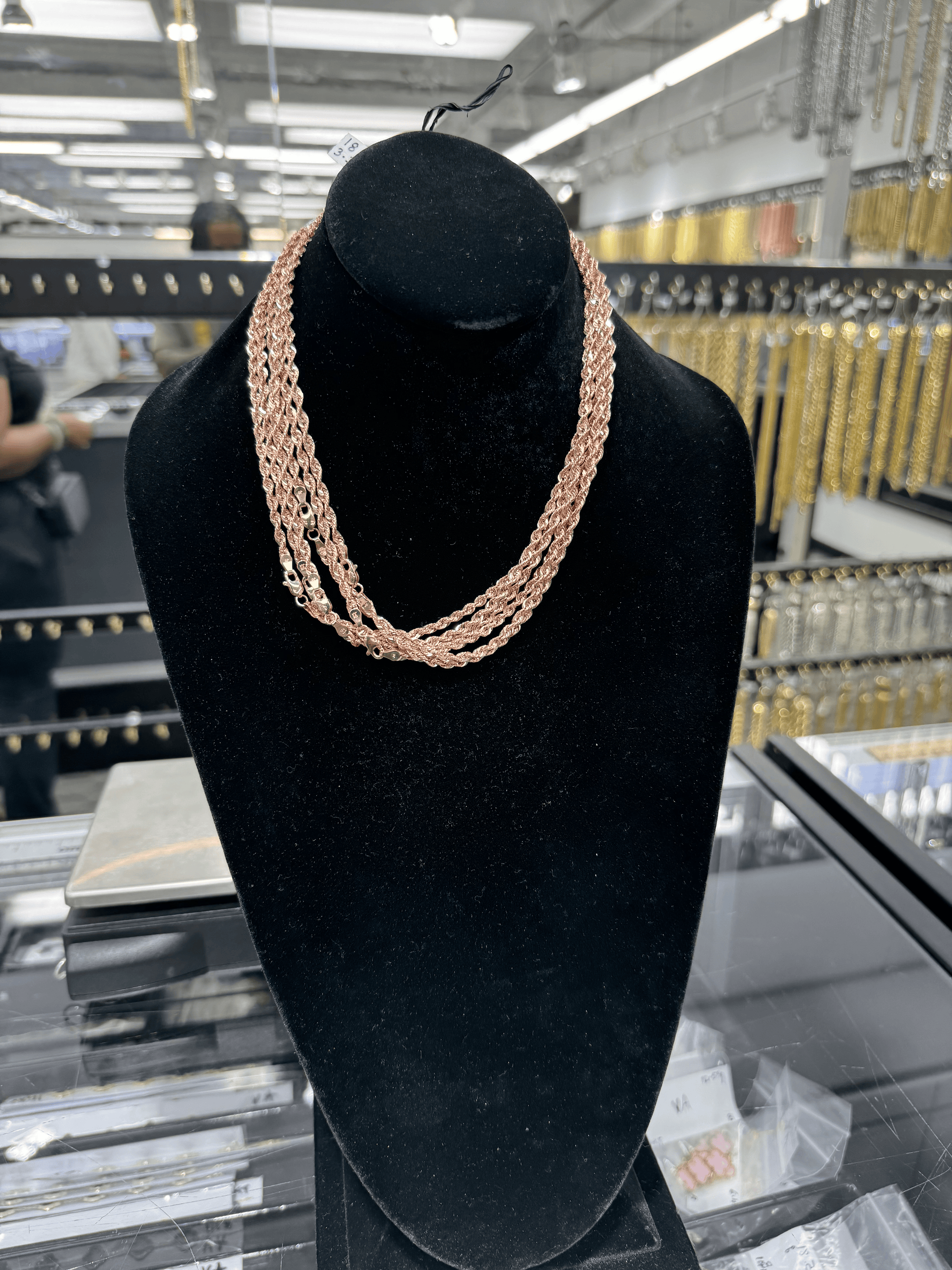 10kt Rose Gold Rope Chain